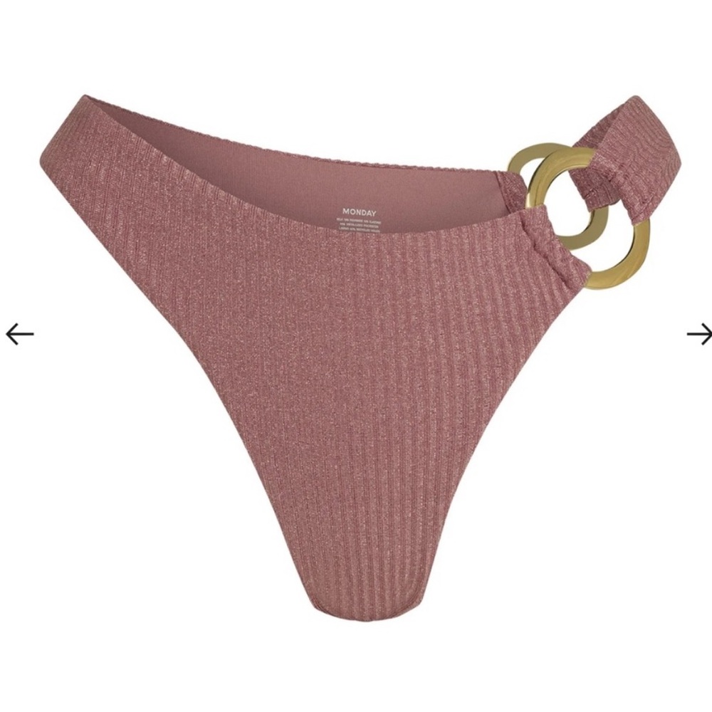 NWT Monday Swimwear Bronte Bottom Mauve Lurex